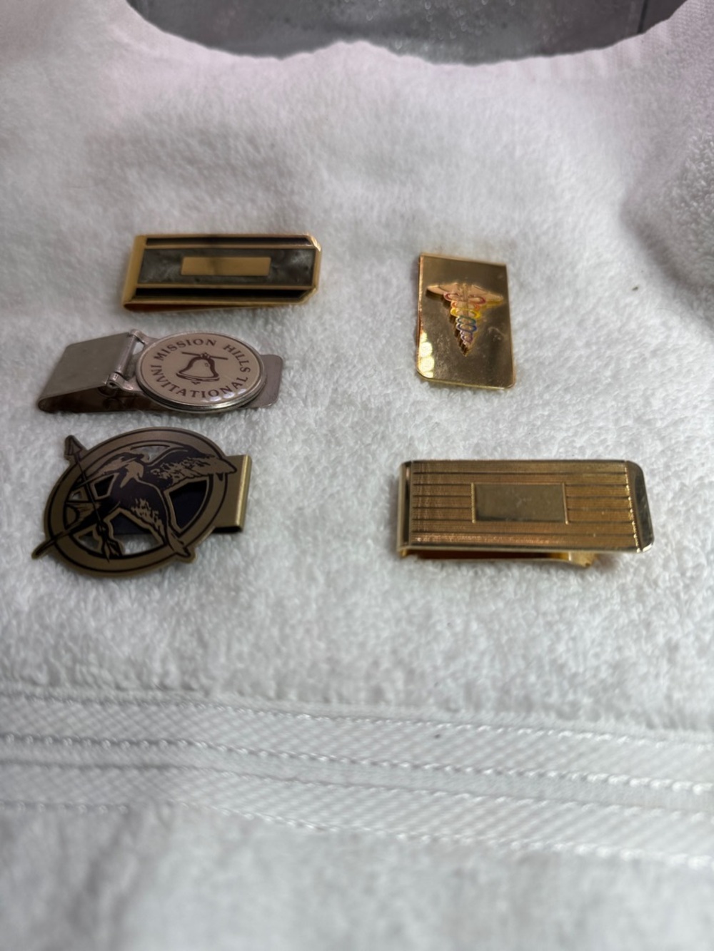5 different Gold & Silver toned Men's Money Clip - Sleek Polished Finish